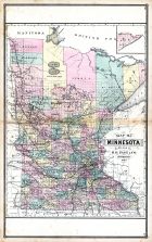 Minnesota, United States 1885 Atlas of Central and Midwestern States